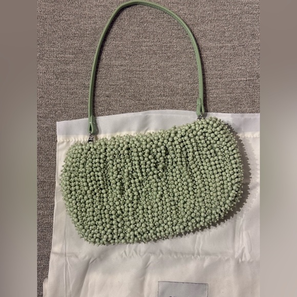 STAUD Beaded Bean Convertible Bag in Matcha Green with Dust Bag - Picture 4 of 9